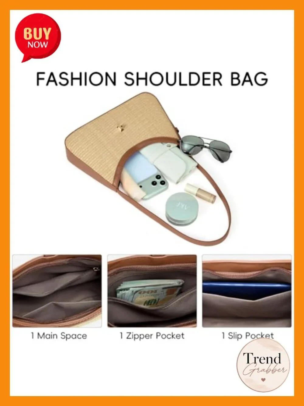 Straw Crossbody Hobo Bag with Adjustable Shoulder Strap